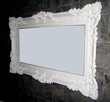 SPECCHIO PARETE XXL BIANCO 96x57 ANTICO BAROCCO SHABBY CHIC SPECCHIO CORRIDOIO SPECCHIO TRUCCO 