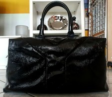 YVES SAINT LAURENT YSL borsa a mano doppio manico / Pelle verniciata NERA
