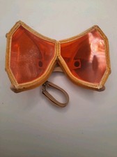 Anni '40 Occhiali militari MOTOCICLISMO SCI pieghevoli arancio astuccio Custodia