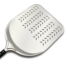 Piazza, pala pizza forata 33x170 cm in alluminio, qualità professionale