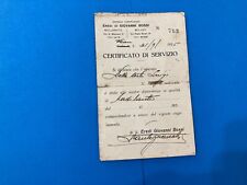DOCUMENTO IMPRESA COSTRUZIONI EREDI DI GIOVANNI BOSSI CERTIFICATO SERVIZIO 1935.