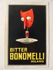 MAUZAN Cartolina pubblicitaria BITTER BONOMELLI MILANO