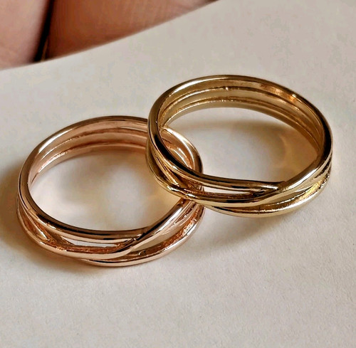 Anello coppia dorato e - coppia,