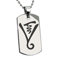 Collana o portachiavi in acciaio inox Reiki Dumo simbolo maestro tibetano cane tag