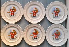 Ceramica Castellania Tema Natale Piatti Piani Set 6 Made in Italy Vintage