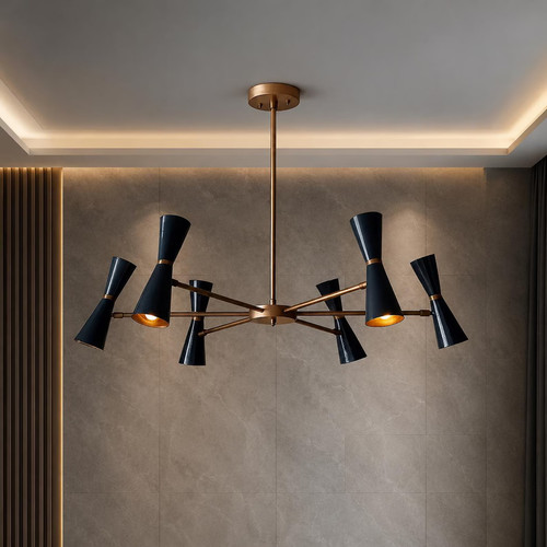 Lampadario sputnik ottone - lampadario,