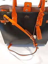 Borsa donna Les Copains Originale Pelle nera e arancione 