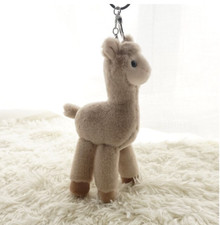 PORTACHIAVI PELUCHE LAMA TAUPE MORBIDISSIMO H 18 CM