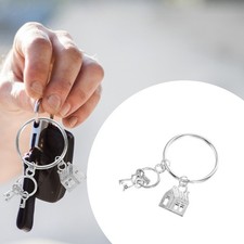 I Housewarming casa in metallo e forma chiave portachiavi portachiavi