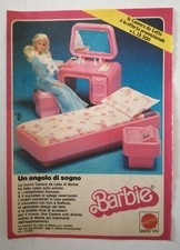 MATTEL BARBIE LA CAMERA DA LETTO PUBBLICITÀ ADVERTISING ANNI '80  CM. 18,5 X 13