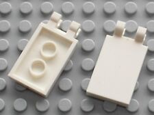 2 x LEGO White Tile with Clips