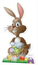 Easter rabbit with egg basket - easter,
