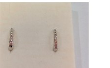 Orecchini  anellina donna/ragazza oro bianco 18 kt 750 % con zirconi bianchi