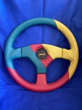 VOLANTE PELLE TRICOLOR  35cm 100% MADE IN ITALY N U O V O !!!OBA SERIE LIMITATA