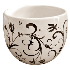 Portavaso porta fiori cachepot in ceramica porta vaso cm 18 dipinto a mano