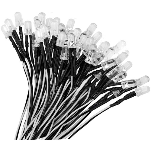 Led 5mm bianco freddo dc - 50,