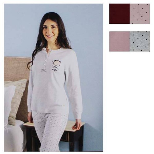 Pigiama caldo cotone donna - pigiama,
