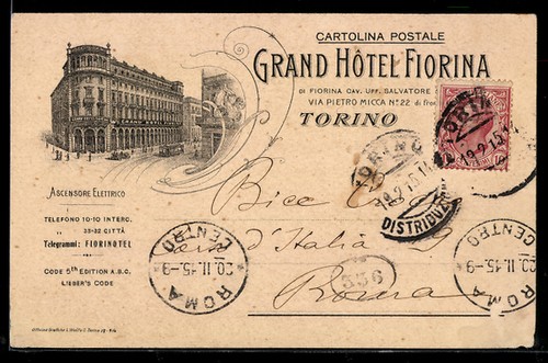 Cartolina torino grand hôtel - torino,,