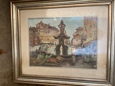 Quadro riproduzione Roma sparita dipinto a mano