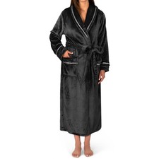 Accappatoio donna pile peluche scialle colletto spa morbido microfibra lungo accappatoio