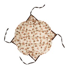 Coprisedie 6 Cuscini Sedia Ali Volant Rotondi Lacci  Fantasia Fiori Beige