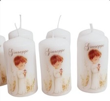 Bomboniera candela comunione bimbo in preghiera segnaposto cresima Lanterna 