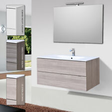 ARREDO BAGNO MOBILE SOSPESO LEGNO 120 COMPLETO SPECCHIO APPL. LED LAVABO ANDRÈ