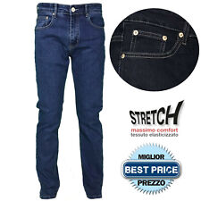 Jeans Uomo Cotone 5 Tasche Taglie Forti Gamba Dritta Elasticizzato 58 60 62 64
