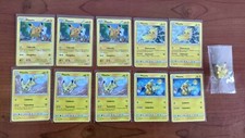 Pokemon Lotto 10 Carte Pikachu Vari Set + Pupazzetto Pikachu.Ita NO HOLO.