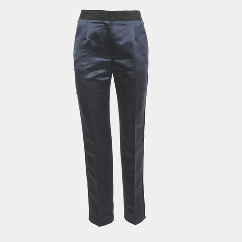 Pantaloni blu raso con - pantaloni,