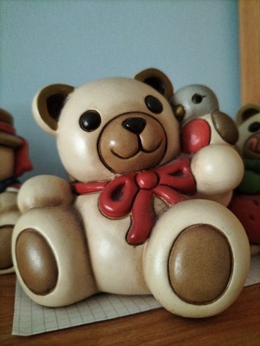 Thun teddy con fiocco rosso - rosso, e