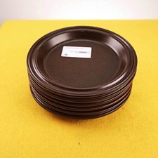 set di 6 piatti da dolce in ceramica gresline anni 60, franco pozzi