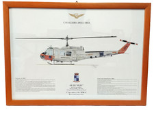 quadro CAVALLERIA DELL'ARIA  elicottero  AB 205 HUEY disegno G Ciancia cm 38x53