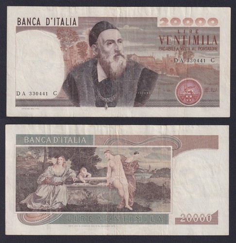 Banknote italy 20000 - banknote, lira