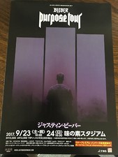 JUSTIN BIEBER Giappone come nuovo promo PURPOSE TOUR concerto dal vivo volantino mini-poster RARO!