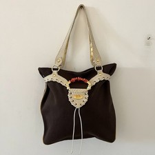 Vintage Roberto Cavalli Freedom Limited Edition Italian Canvas Leather Bag  Y2k