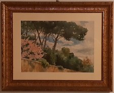 Fracassini Riccardo Roma antico quadro dipinto ad acquerello in cornice