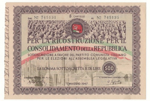 500 lire partito comunista - lire,