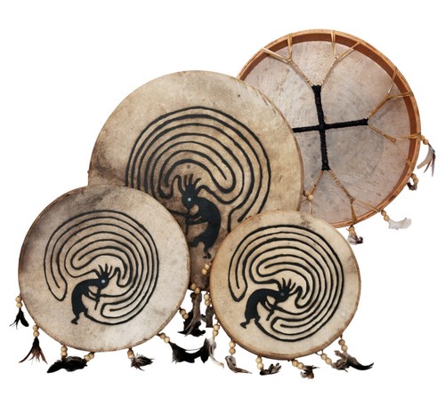 Tamburo sciamano dipinto - , 18"