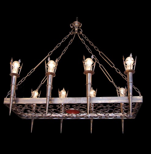 Lampadario rustico classico - , in