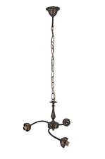 Lampadario a 3 luci in ottone