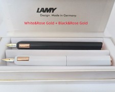 Penna stilografica LAMY Dialog CC Series 14K (1 oro bianco-rosa, 1 oro nero-rosa)