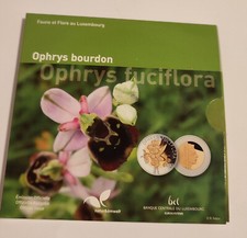 5 euro Lussemburgo 2012 argento e niobio proof fondo specchio orchidea
