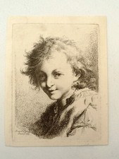 BENIGNO BOSSI RITRATTO DI FANCIULLO acquaforte BARTOLOZZI FRAGONARD