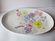 Ernestine Salerno grande vassoio ovale in ceramica con marchio impresso al retro