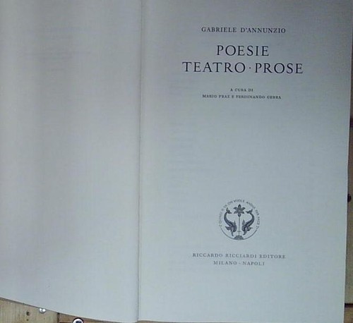 Annunzio poesie teatro - ,
