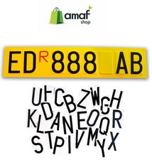 KIT LETTERE E NUMERI ADESIVI PER TARGA RIPETITRICE RIMORCHI E CARRELLI APPENDICE