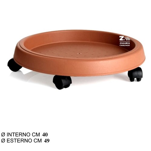Sottovaso con ruote tondo - sottovaso,