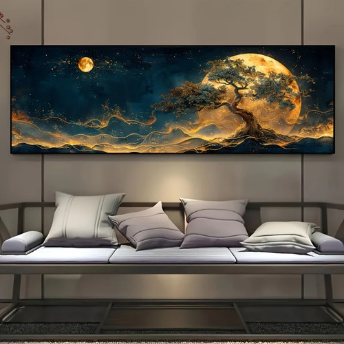 Poster luna dorata - poster, albero