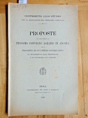 1923 proposte convegno - 1923-proposte, agrario